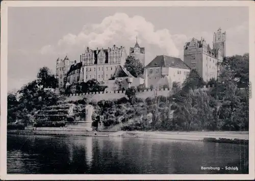 Ansichtkarte  Bernburg (Saale) Blick über die Saale auf das Schloß 1952