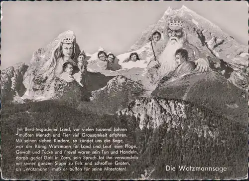 Ansichtkarte  Berchtesgaden Die Watzmannsage 1958