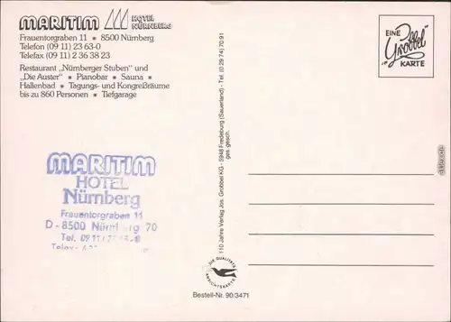 Nürnberg Restaurant "Nürnberger Stuben" und "Die Auster", Pianobar, Sauna, 1994