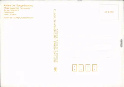 Kelbra (Kyffhäuser) FDGB-Gaststätte "Sachsenhof", Ansichtskarte  1988