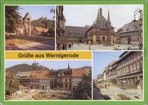 Wernigerode   Rathaus, Nicolaiplatz, Fußgängerzone Breite Straße 1988