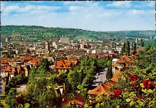 Stuttgart Panorama Blick über die Stadt 
Ansichtskarte 1974