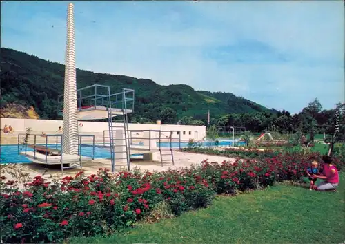 Ansichtskarte Waldkirch (Schwarzwald) Beheiztes Schwimmbad an der Elz 1974