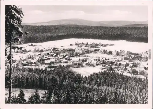 Hahnenklee Bockswiese Goslar Blick über die Stadt - winterliche Szene 1948