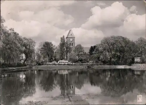 Ansichtskarte Lichtenrade Berlin Dorfteich und Dorfkirche 1968