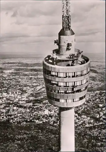 Foto Ansichtskarte Stuttgart Fernsehturm und Stadt - Luftbild 1973