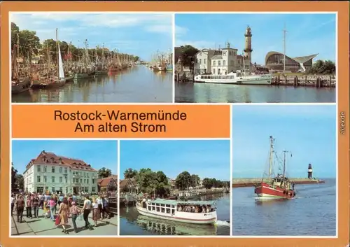 Warnemünde Rostock Alter Strom, Leuchturm und Teepott 1985