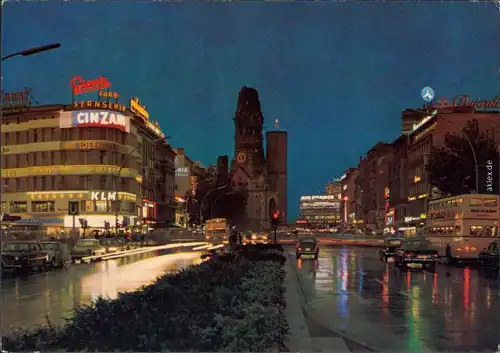 Ansichtskarte Charlottenburg Berlin Kurfürstendamm bei Nacht 1984