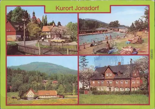 Jonsdorf Teilansicht, Gebirgsbad, Jugendherberge, FDGB-Vertragshaus 1985