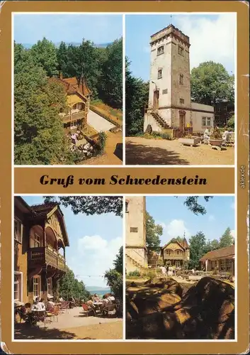 Ansichtskarte Steina Berggaststätte "Schwedenstein" 1988