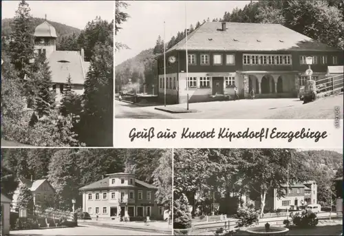 Kipsdorf Altenberg (Erzgebirge) Kirche und Gaststätten der Stadt 1978