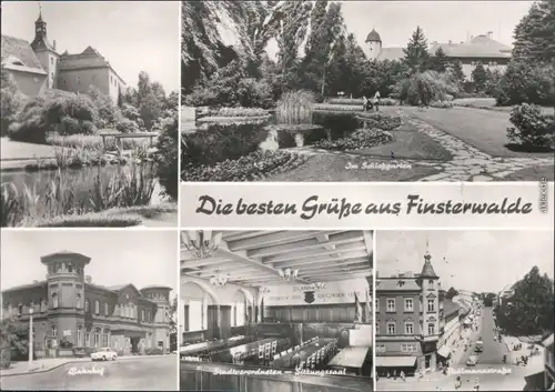 Finsterwalde Grabin Schloßgarten, Bahnhof, Sitzungsaal, Thälmannstraße 1976 