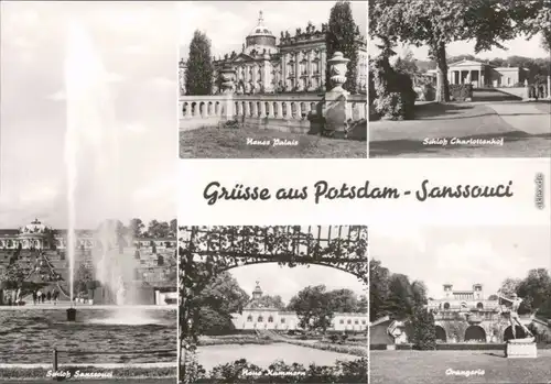 Potsdam Schloß Sanssouci Fontäne,Palais,Charlottenhof,N Kammern,Orangerie 1977