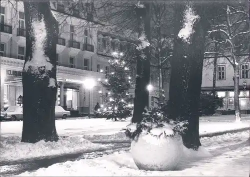 Bad Pyrmont Hauptallee - winterliche Szene vorm Kurhotel 1973 