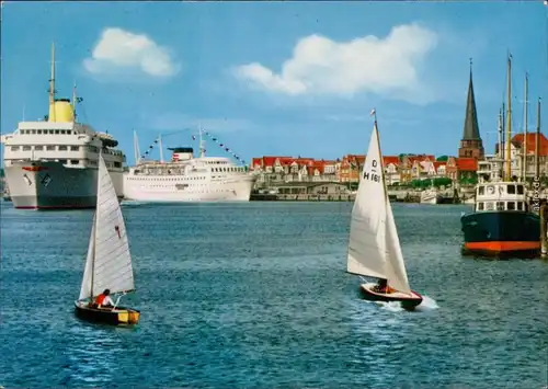 Ansichtskarte Travemünde Lübeck Hafen 1982