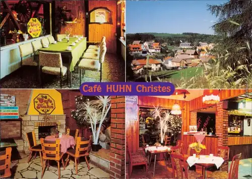 Christes Café Huhn - Innenansicht mit Gästebereich sowie Stadtblick 1988