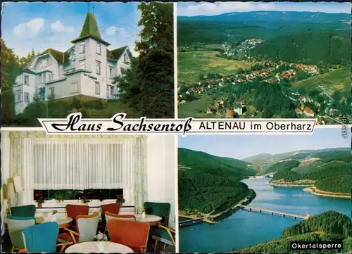 Altenau, Bergstadt Haus Sachsenroß - Außen- und Innenansicht Gästebereich  1969