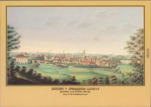 Spremberg Grodk Stadtansicht vom Georgenberg 1880 - Lithographie  1988