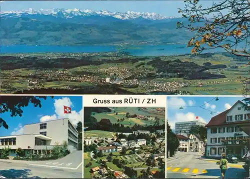 Rüti ZH Ansichten: Straßen, Hotel und Panorama Ansichtskarte 1978