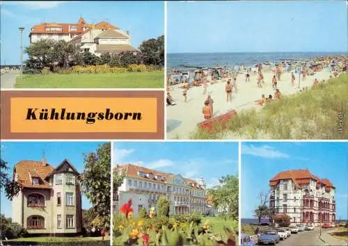 Kühlungsborn FDGB-Erholungsheim "Jochen Weigert", Strand West Schloß Meer 1983