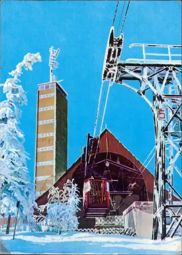 Oberwiesenthal Fichtelberg-Schwebebahn / Seilbahn und Bergstation 1971