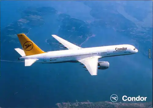 Ansichtskarte  Condor - Boeing 757 - Überflug über Küstengewässer 1995