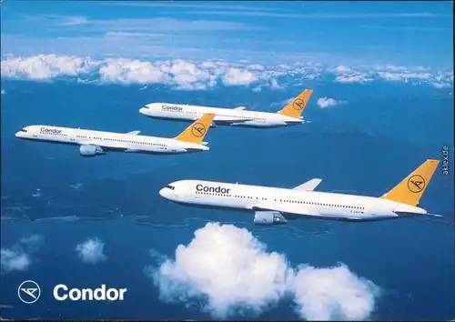  3 Condor-Maschinen - Boeing 767 und 757 - Überflug über Küstenregion 1995