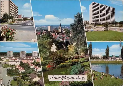 Sindelfingen Ansichten: Panorama, Hochhaus, Neubaugebiet 1984