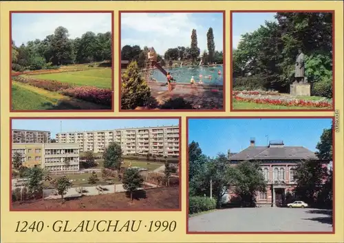 Glauchau Rosarium, Freibad, Agricola-Denkmal, Neubaugebiet Sachsenallee 1990