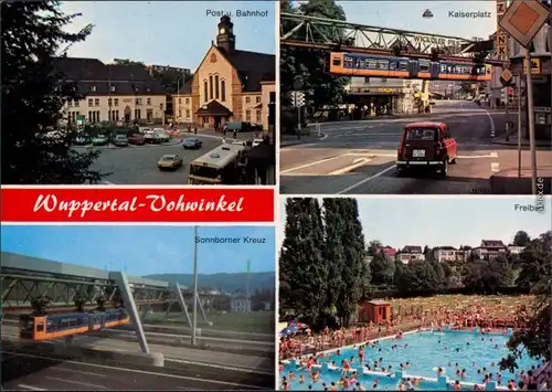 Wuppertal Post und Bahnhof, Kaiserplatz, Sonnborner Kreuz, Freibad 1980