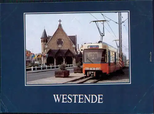 Westende Middelkerke Chapelle de Sta. Thérése/Blick auf die Straßenbahn  2002