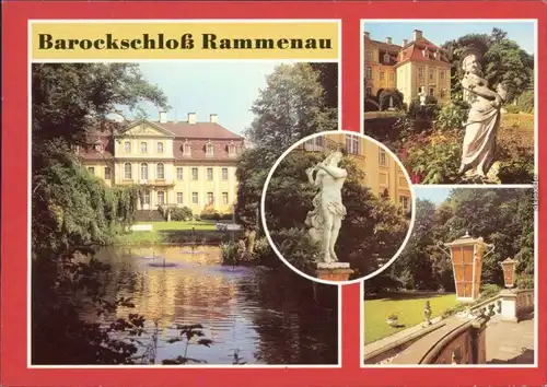 Rammenau Bischofswerda Barockschloss mit Teichanlage und Plastiken 1988