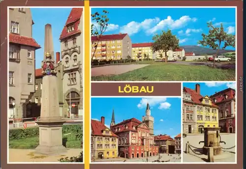 Löbau Postmeilensäule,Löbauer Berg, Rathaus, Am Platz der Befreiung 1980
