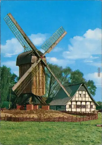 Münster (Westfalen) Blick auf die Bockwindmühle u. Mühlenhaus 1974