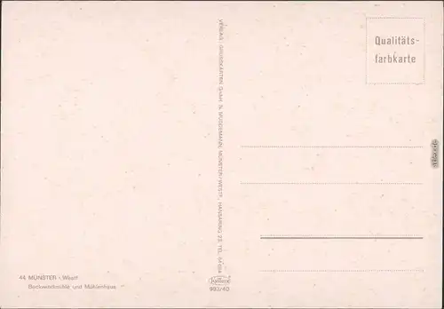Münster (Westfalen) Blick auf die Bockwindmühle u. Mühlenhaus 1974