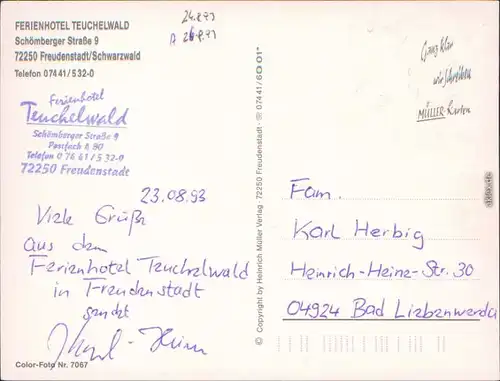 Freudenstadt Ferienhotel Teuchelwald - Außen- und Innen  Gästebereich 1993