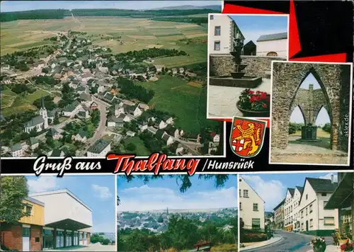 Thalfang Die Stadt von Oben, mehrere Stadt-Ansichten mit Denkmal 1982