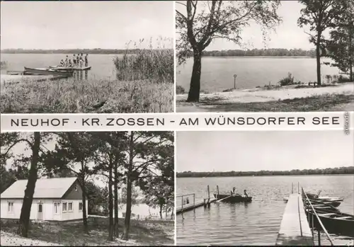 Neuhof Zossen Bootsanlegestelle und Bungalows des Braunkohlewerkes Tröbitz 1984