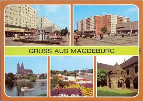 Magdeburg Karl-Marx-Straße, Julius-Bremer-Straße,  Promenade    1983