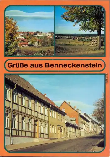 Benneckenstein Blick zum Oberdorf, Übersicht, Friedrich-Ebert-Platz 1986