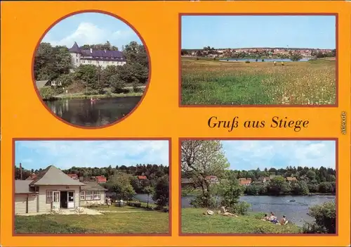 Ansichtskarte Stiege Feierabendheim, Übersicht, Eiscafé, Badestelle 1984