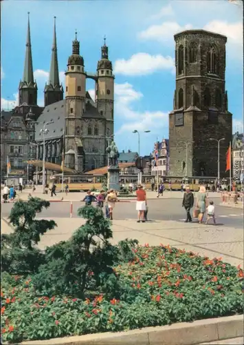 Halle (Saale) Markt Ansichtskarte Hochformat 1973