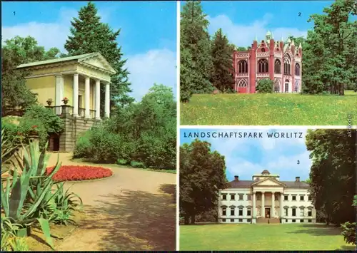 Wörlitz Oranienbaum Wörlitzer Park:  Floratempel Gotisches Haus 3. Schloß 1975