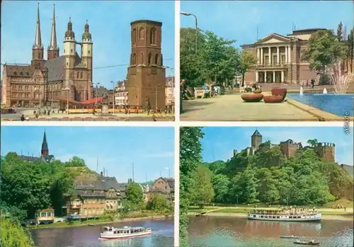 Halle (Saale) Markt, Theater des Friedens, Kröllwitz, Burg Giebichenstein 1975