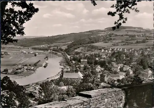 Vlotho Blick ins Wesertal - Panorama 1960