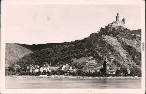 Foto Ansichtskarte Braubach Blick auf die Marksburg 1953