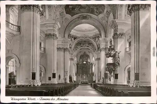 Foto Ansichtskarte Weingarten (Württemberg) Münster - Innenansicht 1955