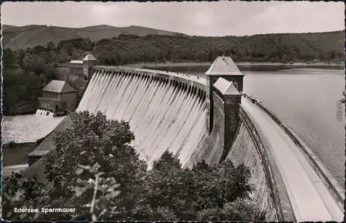 Waldeck (am Edersee) Edertalsperre - 400 m lang - erbaut 1908-1913 1958