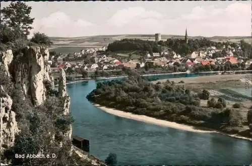 Bad Abbach Blick auf die Stadt in der Donau-Schleife 1961