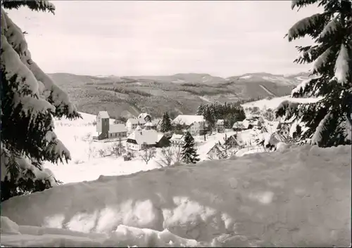 Foto Ansichtskarte  Saig Panorama-Ansicht Winterlandschaft 1986